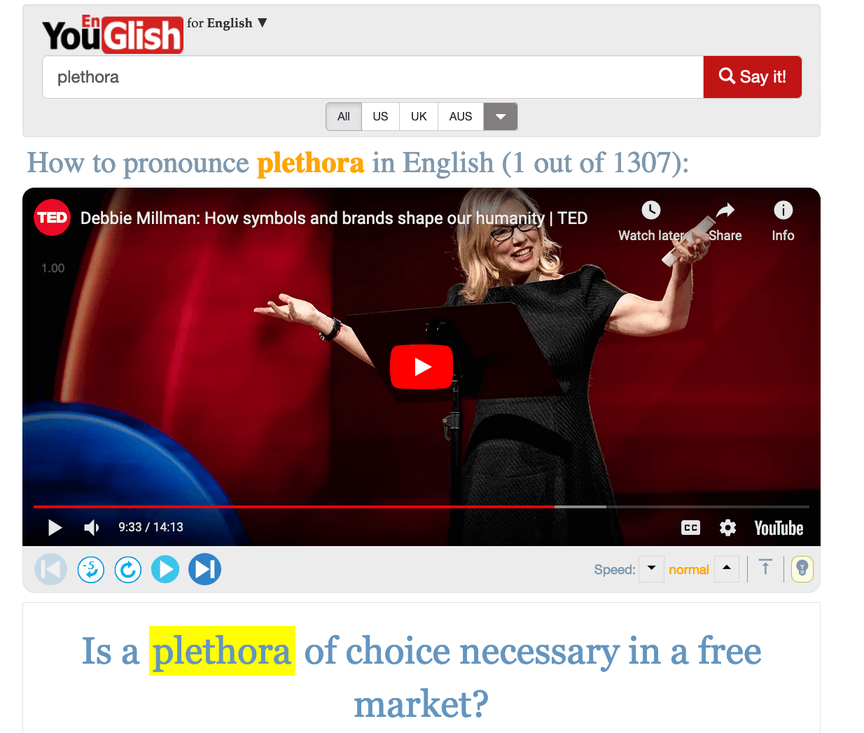 Youglish - Plethora Youglish - Plethora